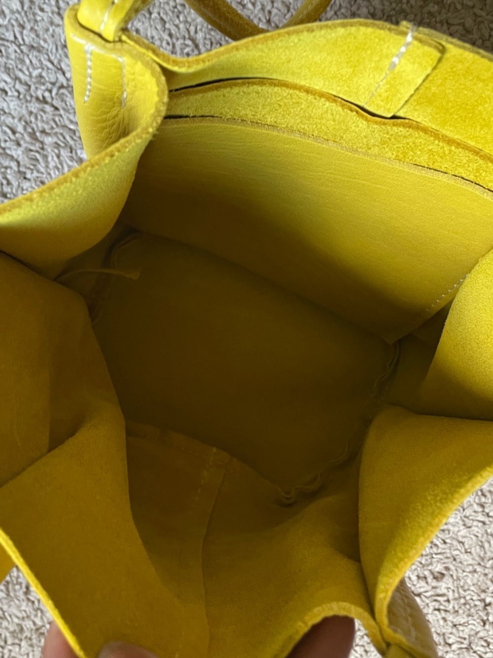 NEW!Portland Leather Goods Devan Bucket Tote Small Yellow - Picture 6 of 8